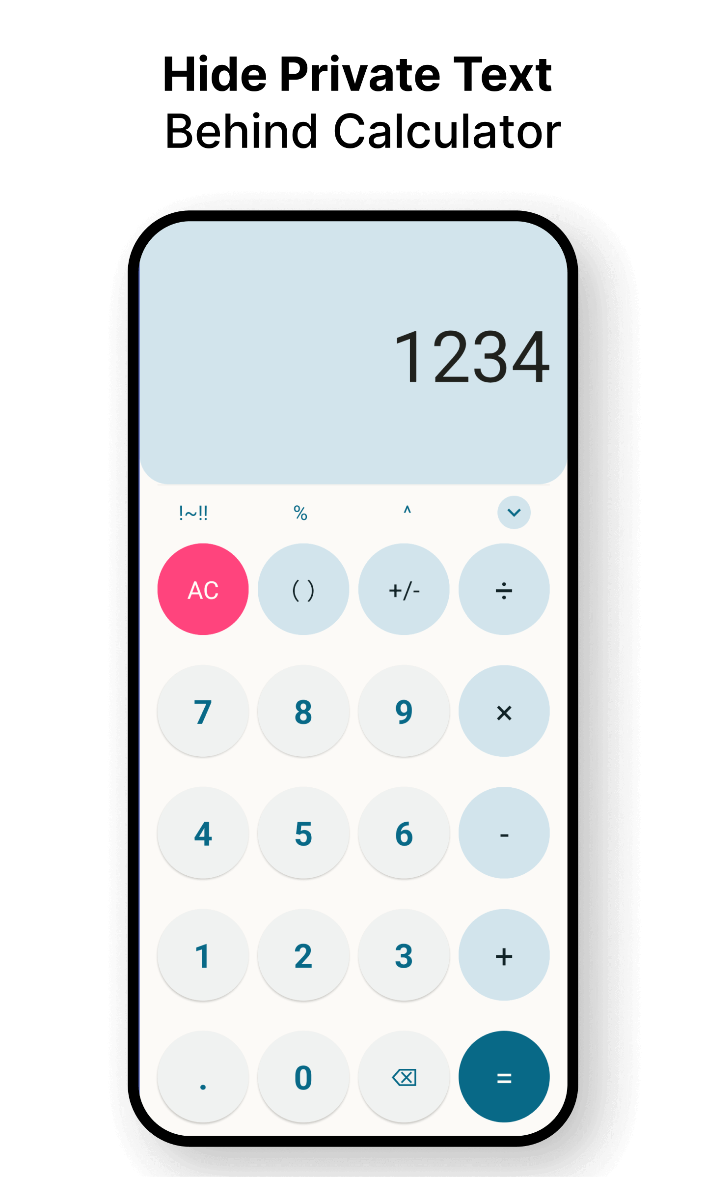 Hide Private Text Behind Calculator