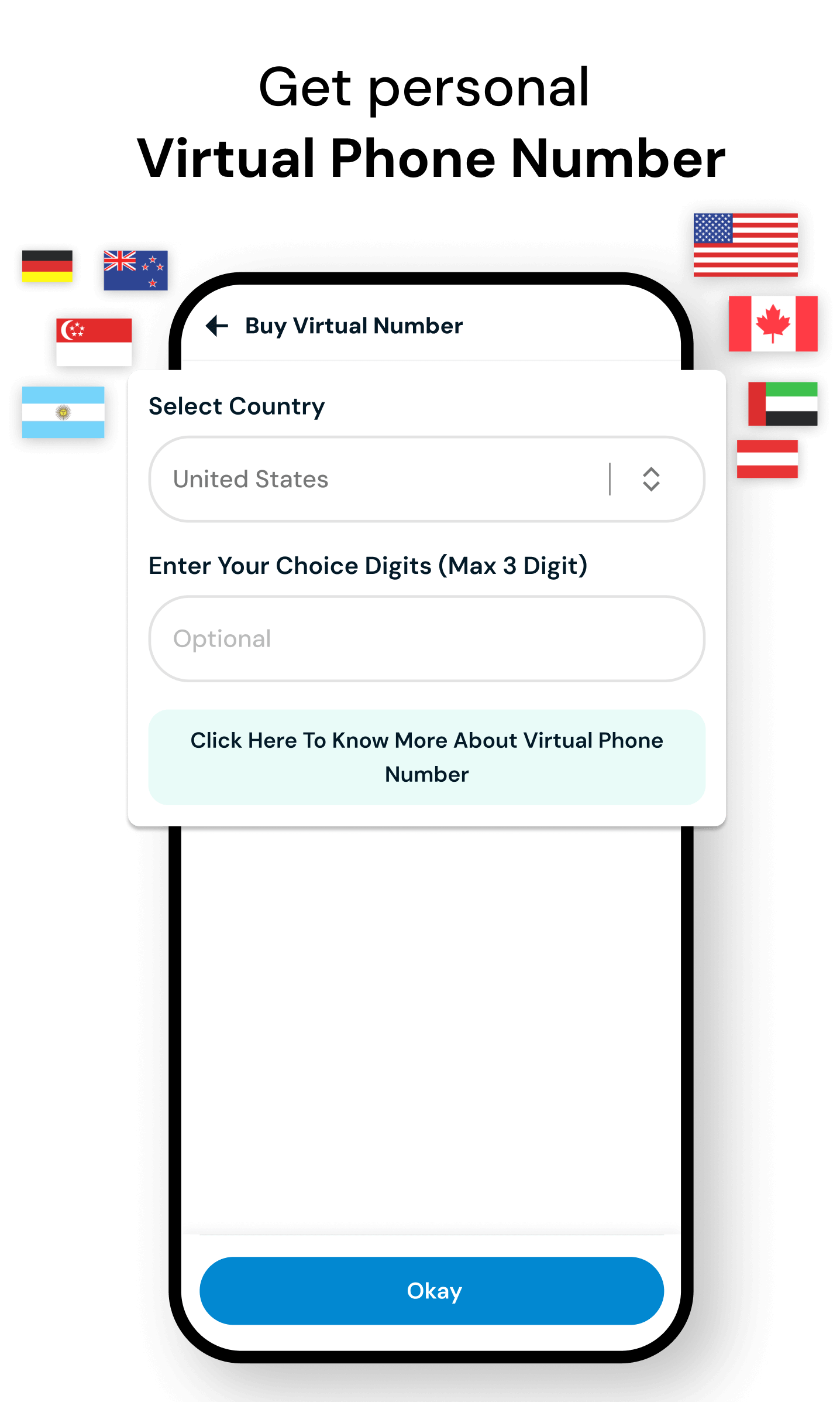 Get personal Virtual Phone Number