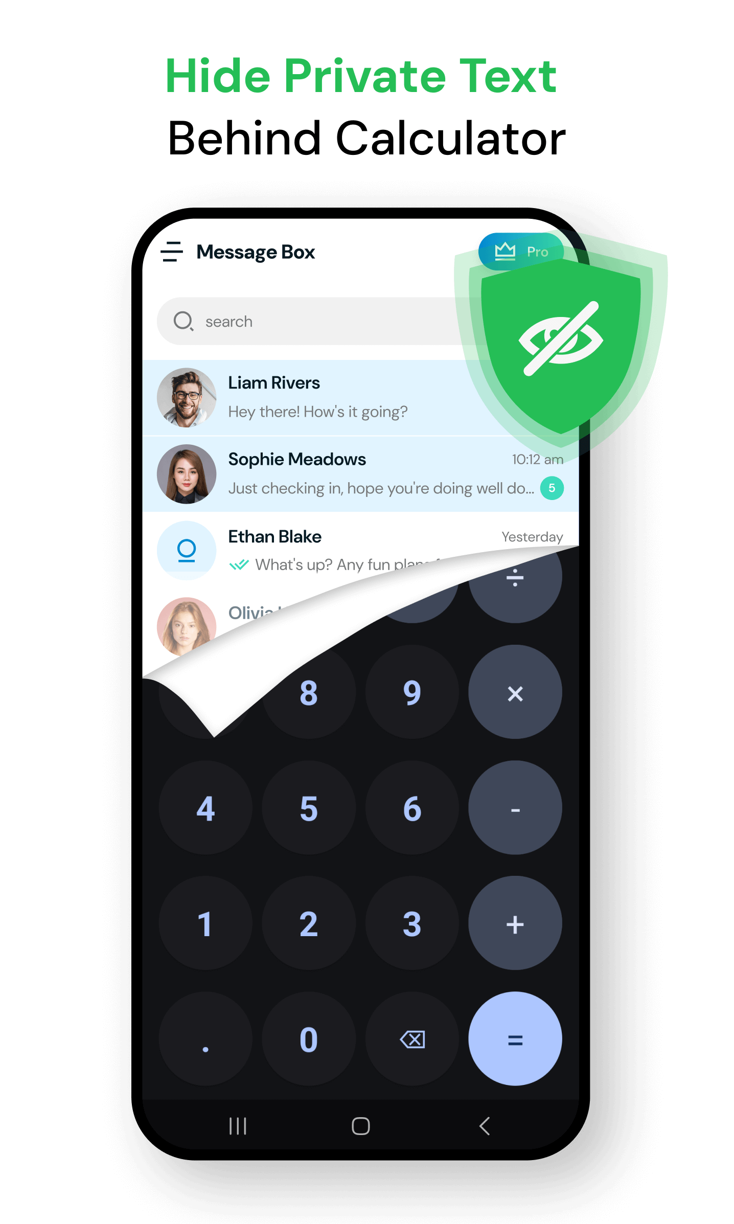 Hide Private Text Behind Calculator